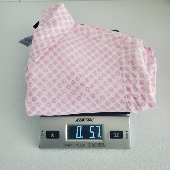 Olsen Europe Womens Pink Polka Dot Button Front Blouse Size XS Long Sleeve Work - Picture 6 of 7